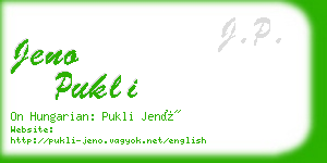 jeno pukli business card